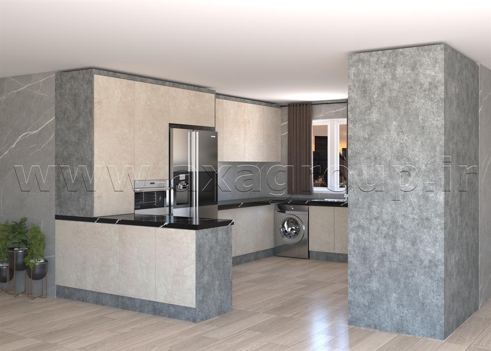 رندر نهاییAS1 کابینت آشپزخانه مدرن
