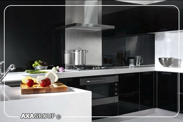 کابینت های گلاس سفید مشکی
