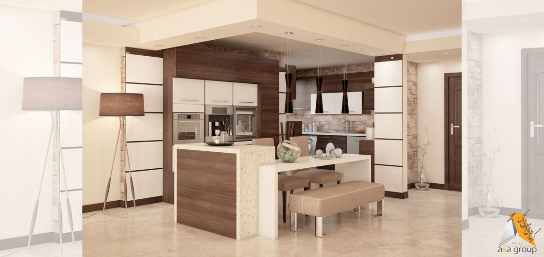 طراحی کابینت آشپزخانه آکسا گروپ1
